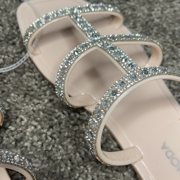 Beige Rhinestone Sandals - Picture 5 of 12
